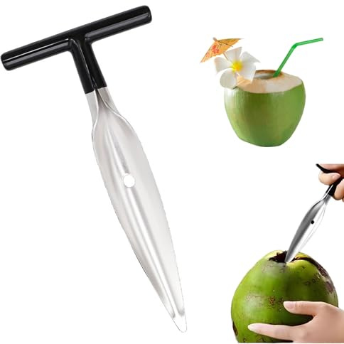 Coconut Opener Tool,Stainless Steel Coconut Opener,Stainless Steel Safety Coconut Opener with Easy Grip Handle, Fresh Coconut Punch Cutter Tool.