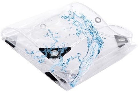 YWBXSHKD Transparent BâChe De PVC 2x3m, BâChe Durable RéSistante Aux IntempéRies avec Oeillets, Auvents Pliables en PVC De 0,35 Mm pour Jardins, Serre, BâChe De Toit pour Animaux