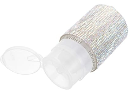 COMPUKAS Elegant Diamond Makeup Remover Pump Bottle Push-down Dispenser for Nail Polish Skincare Liquids Compact Travel Bottle