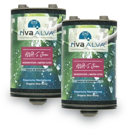 rivaALVA-S Jova Wasserhahnfilter 2in1 Kartusche 2er-Set - Blockaktivkohle plus HighTech-Membran - Filtert Schadstoffe plus 99,99% Bakterien und Viren