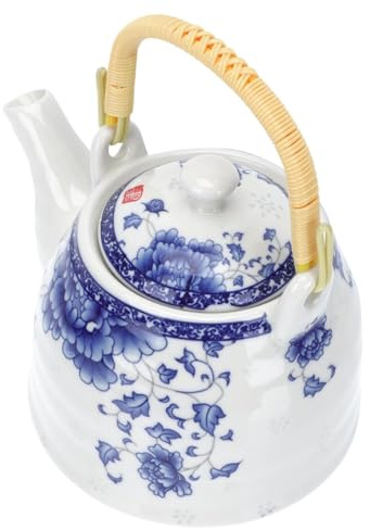 ROMISBABA Teiera in Ceramica Filtro Rimovibile, Bollitore in Porcellana Grande Capacità, Beccuccio Ampio e Manico Ergonomico Per Preparare Tè a Casa e Ristoranti