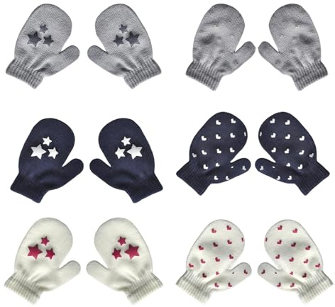 6 pares de Guantes Elásticos Mágicos Para Niños Pequeños, Guantes de Punto de Invierno, manopla para niños pequeños, manopla de punto suave, elásticos cálidos para Bebés de 1 a 4 años