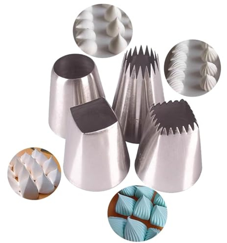 spritstyllar tårta 4-pack stora spritsmunstycken, sömlösa spritsmunstycken i rostfritt stål for glasyr, tårtdekoration och cupcakes spritsmunstycken