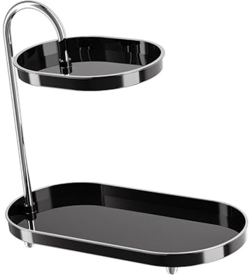drburpily Organizador de baño portátil de 2 Niveles, Elegante Estante Almacenamiento Maquillaje, Soporte Decorativo para tocador, para Espacio Belleza, Torre Almacenamiento Maquillaje, Anillos
