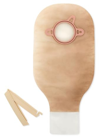 Hollister 18104 New Image 2-Piece 12” Drainable Ostomy Pouch, Pack of 10, Transparent, 2-3/4” Opening, Blue Color Code