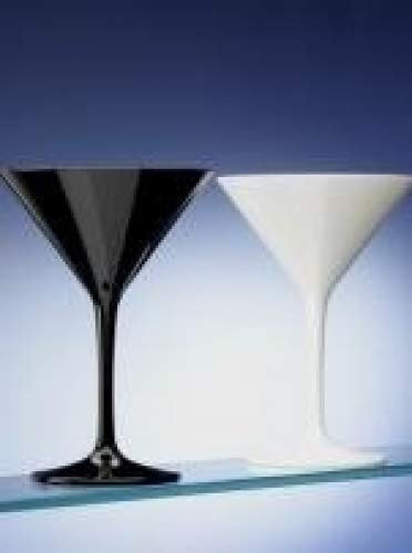 AIOS Set of 6 Unbreakable Polycarbonate Black Martini Cocktail Glasses. Ideal for Special Occasions Inside and Outside