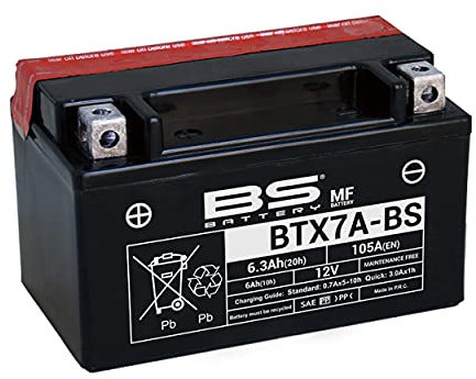 Batería moto YTX7A-BS YTX7A BS, BS BATTERY , 12 V 6 Ah