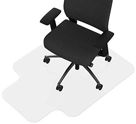 HOMCOM Alfombra Protectora para Silla de Oficina 90x120cm Protector Suelo Enmoquetado (Convexo, Sin Picos Antideslizantes)