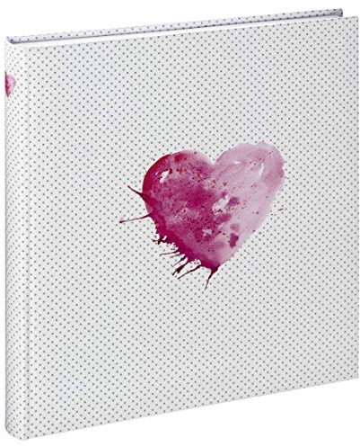 Hama Album photo vierge Lazise (album photo traditionnel 29 cm x 32 cm, 50 pages blanches, pour 250 photos 10 cm x 15 cm, format maximum 28 cm x 31 cm) Rose/Noir/Blanc