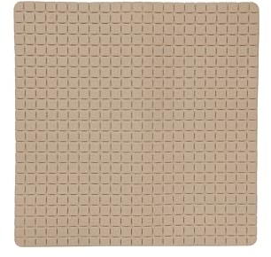 MSV - Quadro Anti-Rutsch-Duschmatte aus Gummi - 54 x 54 cm - Beige - Strukturierte Oberfläche für erhöhte Sicherheit - Geeignet für Standardduschen und Badewannen