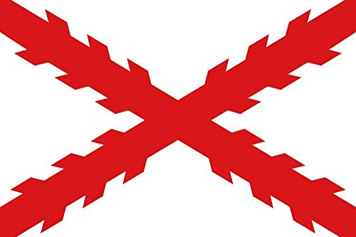 Durabol Bandera Cruz de Borgoña Imperio Español Águila Bicéfala Cruz de San Andrés Sagrado corazon Tercios Morados 150 x 90 cm Satén Brillante (Imperio Español)
