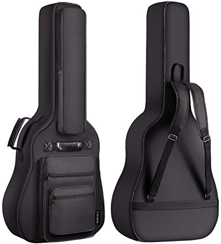 CAHAYA Gitarrentasche Gig Bag Gitarre Tasche Gitarrenhülle 6 Vortaschen wasserdicht mit Notenständertasche 8mm Gepolsterte für 40 41 Zoll Gitarren CY0181