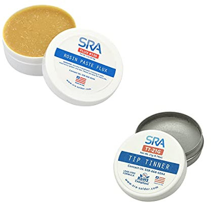 SRA Soldering Products Rosin Paste Flux #135 with a Soldering Iron Tip Tinner