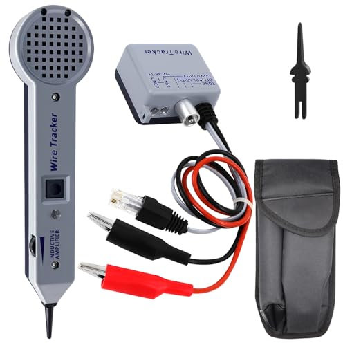 Tone Generator Kit for Network Cable Collatio, Wire Tracer Circuit Tester, 200EP High Accuracy Cable Toner Detector, Inductive Amplifier and Probe Kit with Adjustable Volume