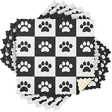 Mikrofaser-Reinigungstuch, Hunde-Fußabdrücke, Küchentücher, saugfähige Küchentücher, Geschirrtücher, Geschirrlappen für die Küche, Geschirrspülen