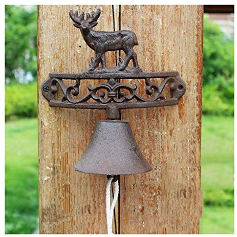 Cast Iron Doorbell Dinner Bell Cast Iron Bell Welcome Entry Door Bell Antique Doorbell Decoration Front Door Interior Exterior Decor Black Wrought Iron Doorbell Manual Doorbell Personality Villa Decor