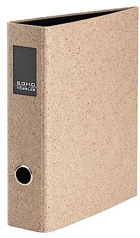 Rössler SOHO Ordner a4 mit Rückenschild | Aktenordner | Schreibtisch-Organizer | Büro organizer | Büro Zubehör | Ordnungssystem | 80x285x320mm (BxTxH) | 1 Stück | Farbe: Braun | Cacao