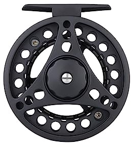 Fliegenfischerrolle - 3/4 Ultraleichte Angelrollen Fliegenrolle, Fliegenfischen Rollen mit Aluminiumlegierung Körper für Forelle Bass Karpfen Hecht Panfish Angeln, Schwarz
