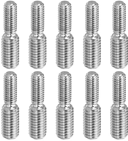 PATIKIL M6x15mm to M8x15mm Double End Threaded Stud Screw Bolt, 10 Pack 304 Stainless Steel Rod Bolts Thread Reducer Adapter for Furniture Fastener, Hardware Connectors