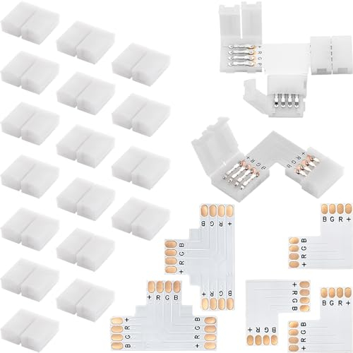LED Strip Verbinder Verlängerung Eckverbinder LED Streifen Befestigungsclips Für 10mm 4 Polig RGB 5050