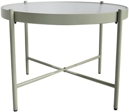 Verre Trempé Rond Moderne - Table Basse D'appoint pour Salon, Salle à Manger, Thé, Décoration D'intérieur/Cadre en Métal, Facile à Assembler(Size:60x44cm,Color:01)