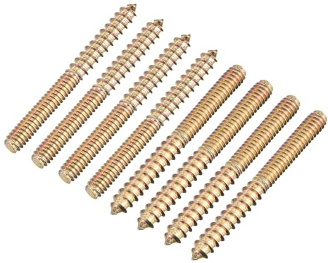 uxcell 1/4-20x2-1/2 Hanger Bolts, 16pcs Double Ended Screws Wood Dowel Screws for Furniture