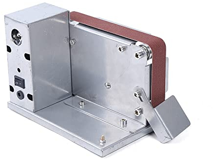 czyuRachel Levigatrice a nastro elettrico, levigatrice a nastro Diy Mini levigatrice a nastro per levigatura, lima, affilatura e rimozione della ruggine, dimensioni della cintura: 533 x 30 mm
