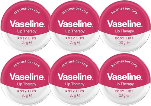 MM Vaseline Lip Therapy Rosy Lips - Moisturising Lip Balm with Rose Tint + Free Skincare Sample - Long-Lasting Hydration & Protection for Dry Lips - 20g Tin (6)