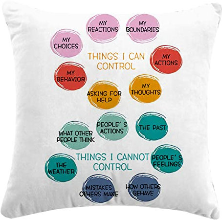 JIMOWANG Things I Can Control: Psychology, Mental Health & Therapy Motivational Pillow Cover 18x18 Inches