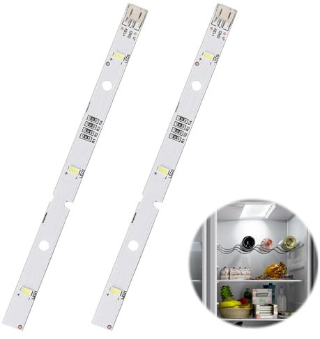 Lot de 2 bandes lumineuses LED RONGSHENG/HISENSE pour réfrigérateur E349766 MDDZ-162A 1629348 DC12V 2W, compatible Kenwood KIFF5017/KIFF5020/KIFF7017/KIFF7020