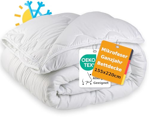 MALIKA Bettdecke 155x220 - Kuschelige Steppbettdecke für alle Jahreszeiten, Steppdecke, Zudecke, Kassettenbett, Schlafdecke - Ideal für erholsamen Schlaf