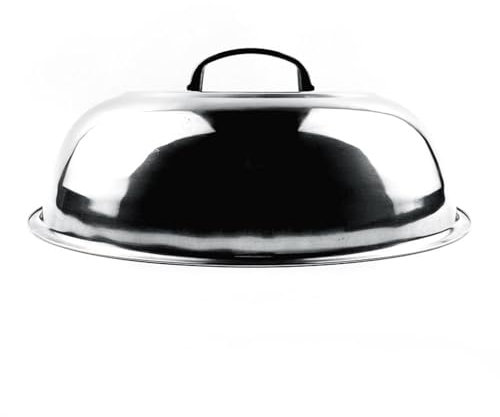 Culnflun Coperchio per Padella in Acciaio Inox Premium, Design a Curva Alta 34CM Con Foro per Il Vapore in Vetro Temperato, Coperchio per Padella in Acciaio Inox per La Cucina Domestica