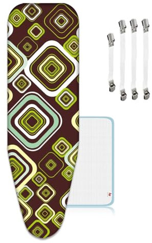 Copriasse da stiro extra large, 144 x 52 cm, con imbottitura di 3 mm, facile da maneggiare e si adatta perfettamente all'asse, XL