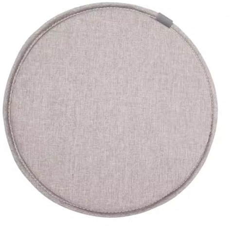Rundes Sitzkissen mit rutschfestem Design und Bändern, Mondlichtgrau, 45 x 45 cm, weiches Schaumstoffkissen für Hocker und Stuhl
