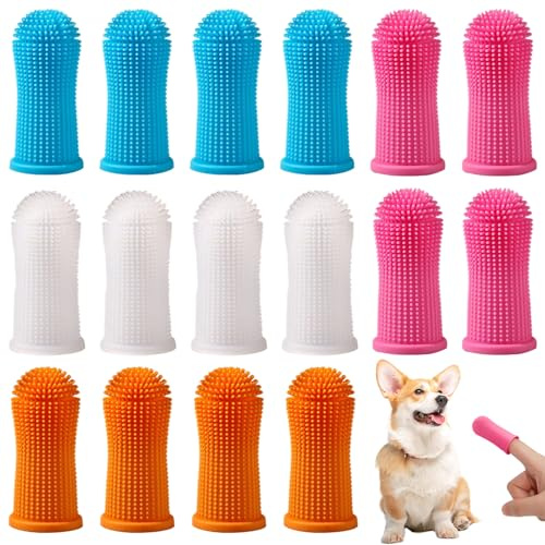 16 Pezzi Spazzolino Denti Cane, Pulizia Denti Cane, Silicone Spazzolino per Cani, Dentifricio per Cani, Cuccioli, Gatti & Piccoli Animali Dentali Cura Dentale