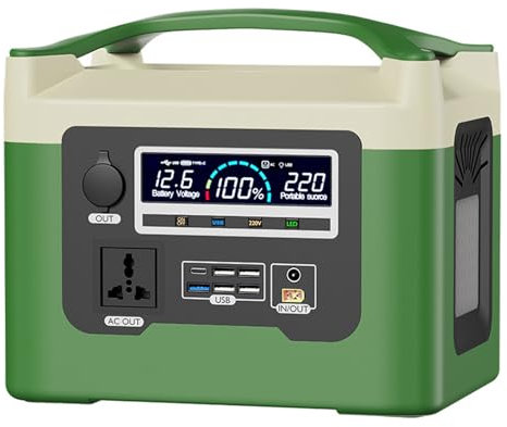 Generador portátil para exteriores de 800 W y 220 V, fuente de alimentación móvil, ideal para montar puestos, recorridos en coche, camping, almacenamiento de energía y emergencias en caso de cortes