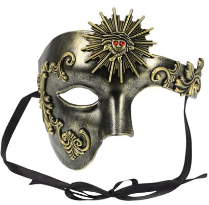 FUTUREORYY Masque Vénitien Demi-visage Masque De Bal Masqué Homme Matériau Léger Réglable Mardi Gras Fête Halloween