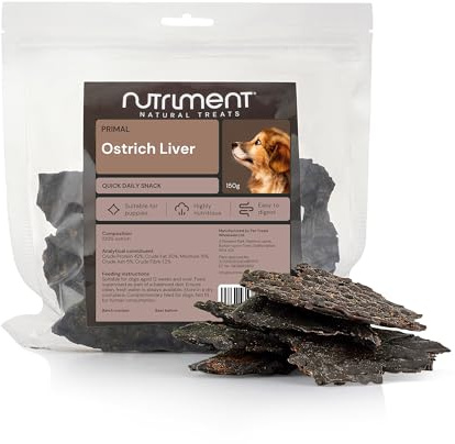 Natural Treats Ostrich Liver for Dogs (150g) Low Fat Highly Digestible Chew Treat