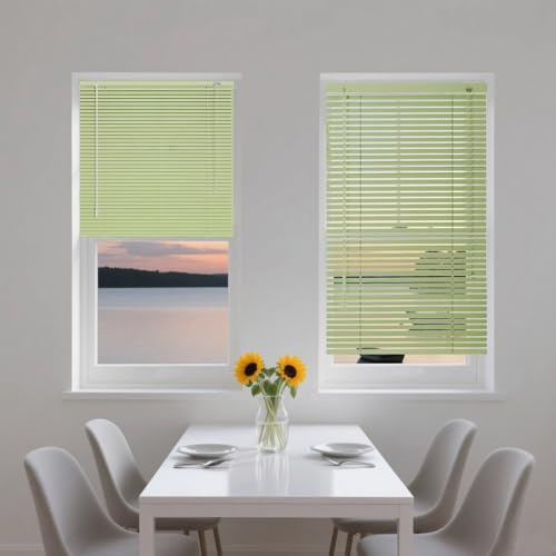 Persiane Veneziane da Interno in Alluminio Tende veneziana in privacy su Misura 30 40 45 55 60 80 90 120 130 160cm Persiane Protezione Solare per Finestre Camera da Letto(Verde erba)