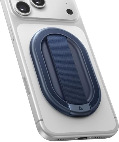 andobil [2026 All-New] Magnetic Phone Grip for Magsafe w/Finger Strap [Comfortable & Durable] Magnetic Phone Ring Holder for MagSafe Accessories & iPhone 17 Air 16 Pro Max Plus 15 14 13 12, Deep Blue