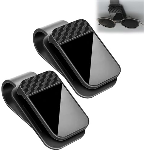 2 Stück Tbintul Brillenhalter für Auto Sonnenblende, Minimalistischer Auto-Brillenclip, Universal Brillenhalter Auto, Universelles Auto-Innenraum-Zubehör für Die Meisten Brillen und Sonnenbrillen