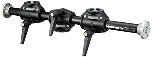Manfrotto 131DDB Braccio per Treppiede con Attacco 3/8'', per 4 Teste, per Fotocamera, in Alluminio, Nero