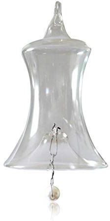 Lauschaer Glas Christbaumschmuck Glocken klein klarglas mit Oese 3 Stück d 5cm Christbaumschmuck Weihnachtsbaumschmuck mundgeblasen