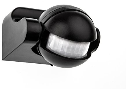 HUBER MOTION 2, détecteur de mouvement infrarouge 180 °, réglable verticalement, pour une utilisation intérieure et extérieure, IP44 protégé contre les projections d'eau