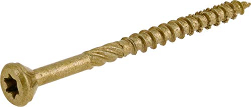 Power Pro 48599 Wood Screws, #9 x 2-1/2, Premium Outdoor Deck Screws, Rust Resistant, Epoxy Coated Bronze, 1lb Box, 100 pcs