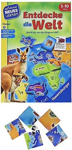 Ravensburger 24990 - Entdecke die Welt - Spielen und Lernen für Kinder, Lernspiel für Kinder von 5-10 Jahren, Spielend Neues Lernen für 2-4 Spieler