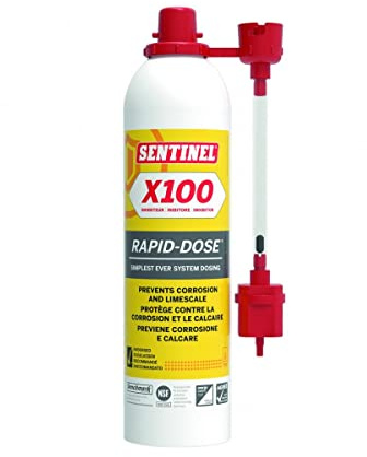 Sentinel Inhibiteur X100 à dose rapide 300 ml, inhibiteur de chauffage central protection contre la corrosion et le calcaire