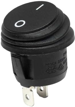 WITTKOWARE Kontroll-Wippenschalter, IP65, Einbau-Ø 20mm, 1-polig, EIN/AUS, 10A/250V~, unbeleuchtet, Tastenfarbe schwarz