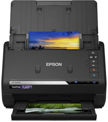 Epson FastFoto FF-680W Wireless High-Speed Photo and Document Scanning System Black