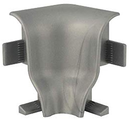 Trevendo® 10 Stück Innenecke silber für Sockelleiste Fußleiste geschwungen 40 mm Höhe